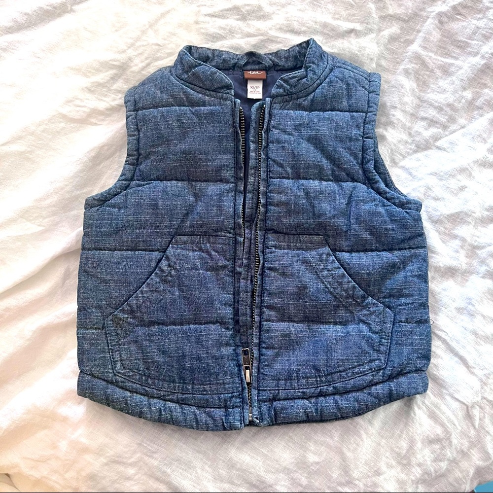 Chambray puffer vest - TEA size 2-3